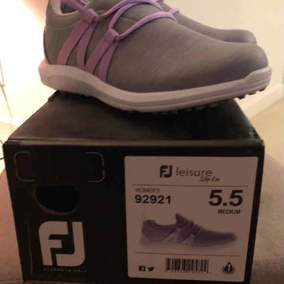 FootJoy Leisure Slip On GOLF SHOES. New in box. Size 5.5 Med. Gray and… - Picture 4 of 13